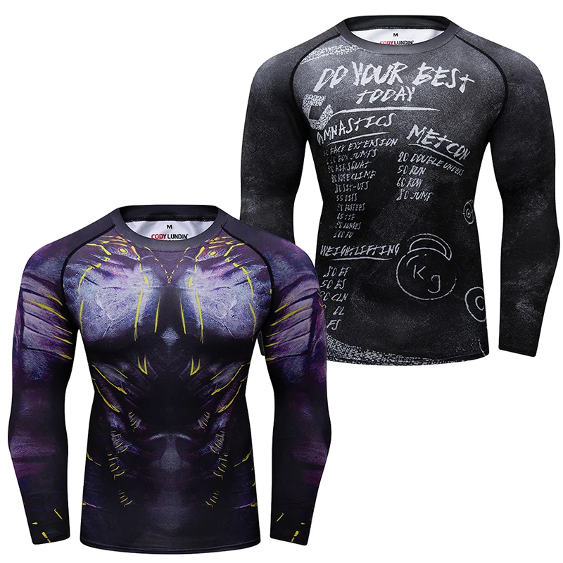 Дешевая Bjj MMA Rashguard футболка для Jujitsu мужчин Спортивная компрессионная с длинным