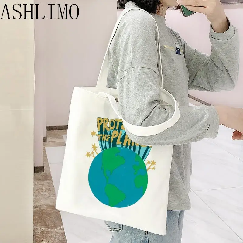 

Girl Shoulder Shopping Earth Eco Day Shopper Handbag Shopper Cosmos Flowers Printed Tote Bag Bag Lady Canvas Bag High Capacity