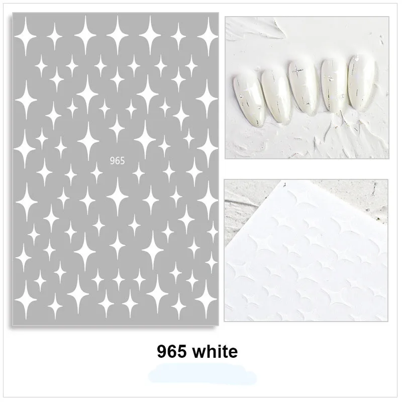 Sparkle star nail sticker for manicure accessories self adhesive gold silver white black ultra thin foil slider nail wraps YJ005 images - 6
