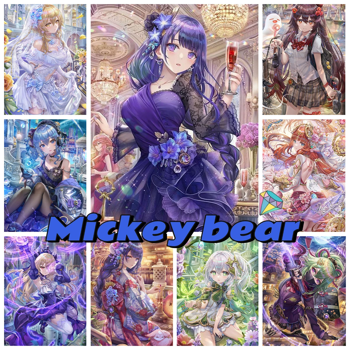 

Постер Genshin Impact AB, алмазная живопись, Райден шогун, нахида, 5D алмазная вышивка, мозаика, картина для домашнего декора, стена