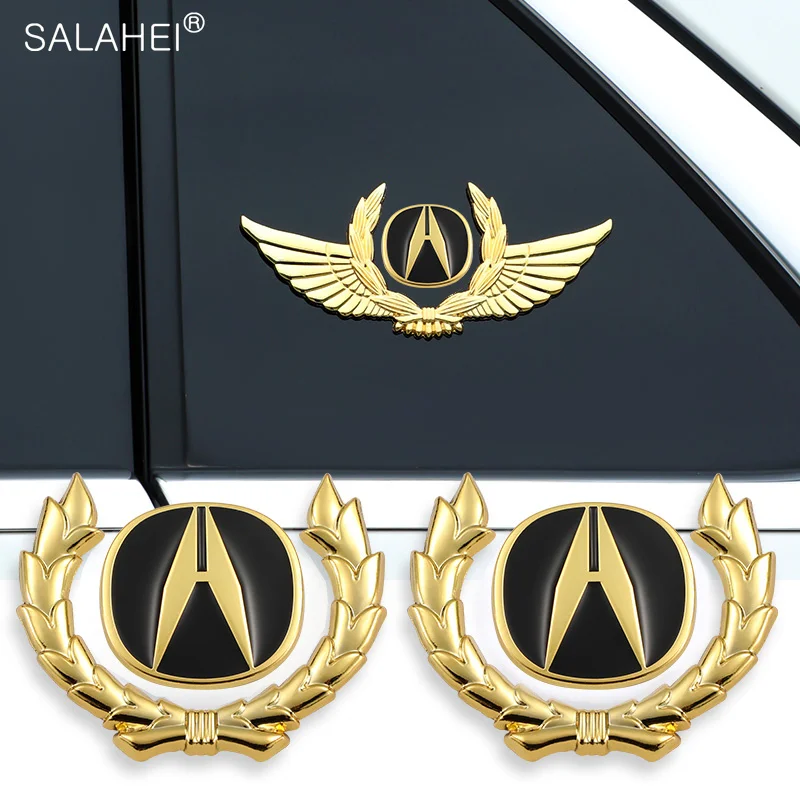 

Metal Wheat Wings Car Body Side Window Sticker For Acura Badge RDX ZDX TL CDX MDX NSX CSX TLX TLX-L RLX TSX RSX RL Integra Vigor