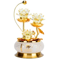 lotus lamp lamp for buddha worship household a pair of plug in buddha front lantern glass lamp god of wealth lamp guanyin
