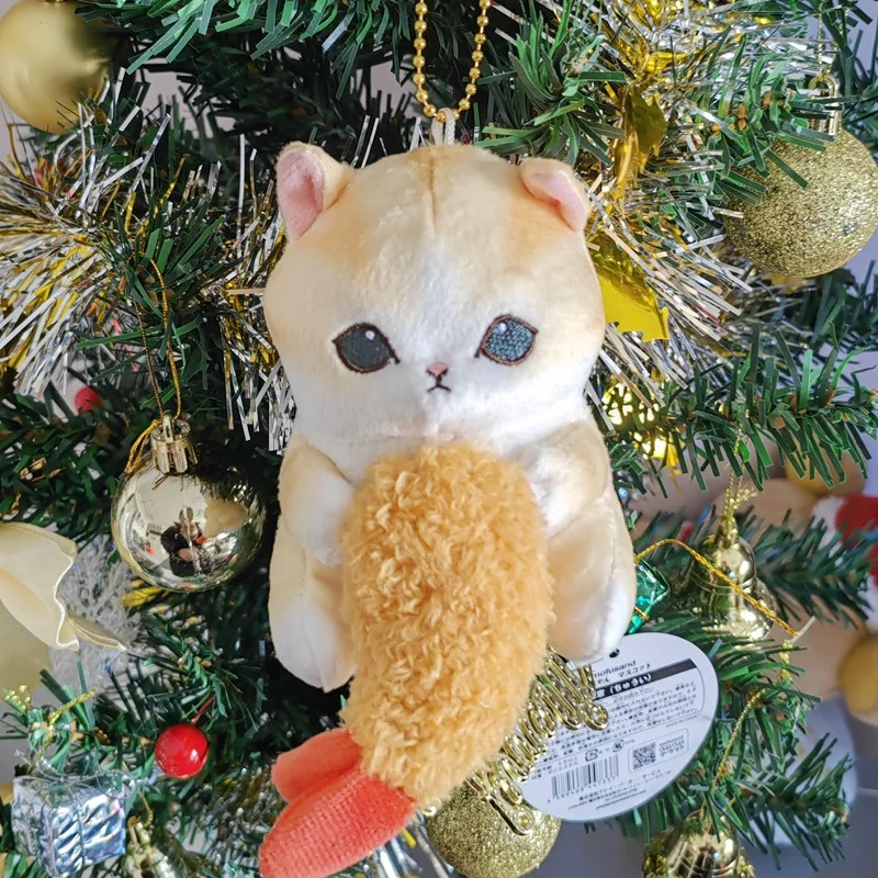 2023 12cm Korea Ins Cute Shark Cat Fried Shrimp Cat Plush Doll Pendant Doll Beautiful Room Car Bag Decoration Pendant Opening Ho images - 6