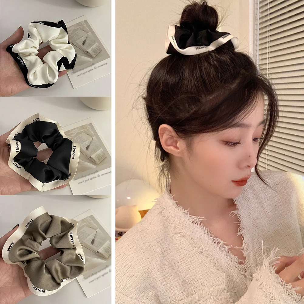 

New Korean Vintage Elastics Hair Band Oversized Scrunchie Elegant Women Girls Hair Rope Fashion Hairband Hair Accessoires Gift