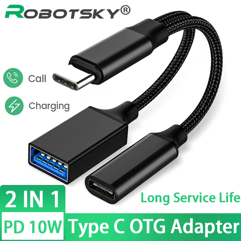 Cable adaptador de teléfono USB C OTG 2 en 1 Tipo C...