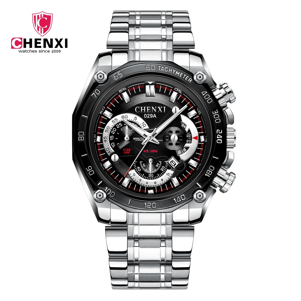 

New Sport Mens Watch Fashion Waterproof Analog Quartz Watch Casual Sport Stainless Steel Calendar Wristwatch Reloj