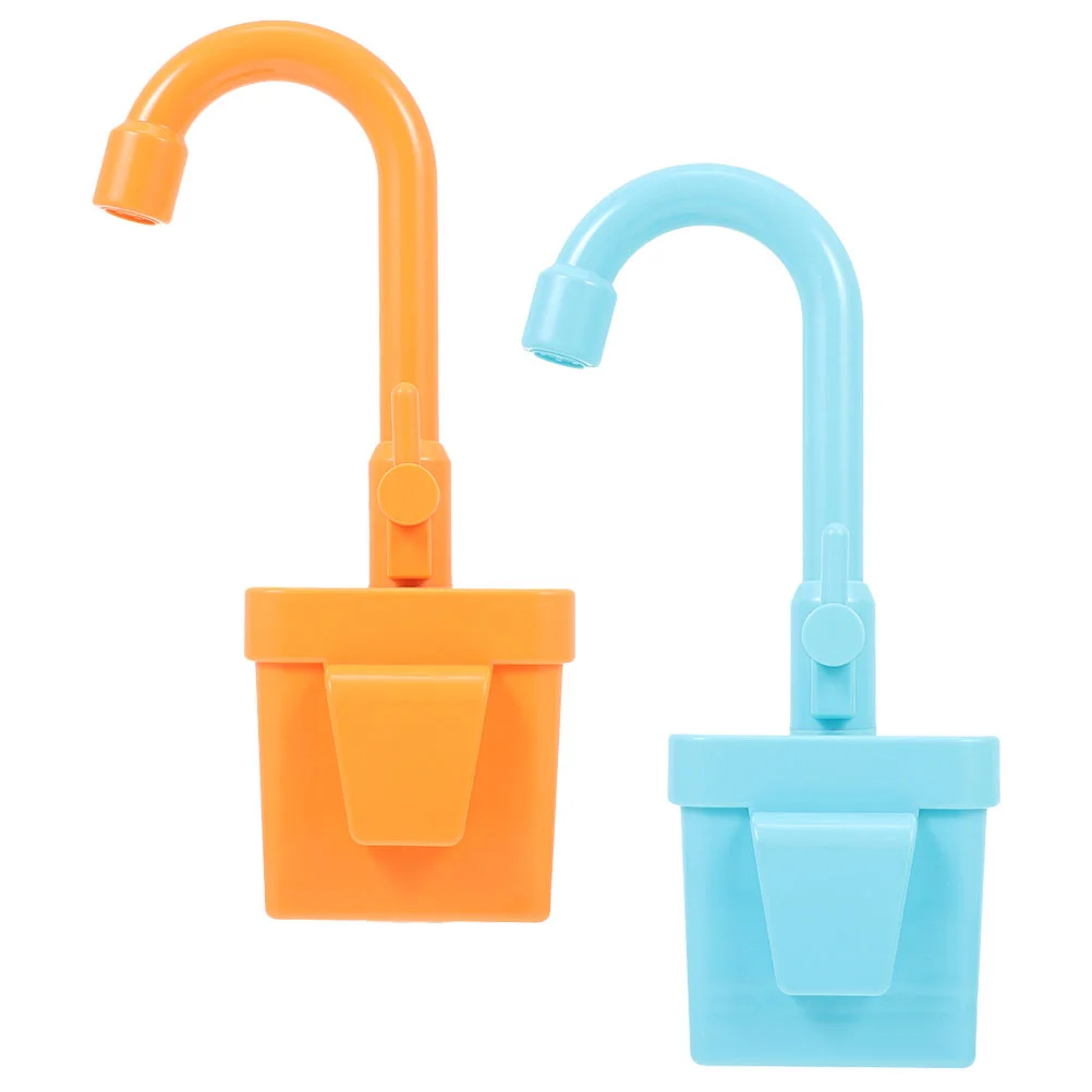 

2 Pcs Water Plaything Dishwasher Playing House Toy Rotate Plastic Fake Child Pretend Faucets Early Education