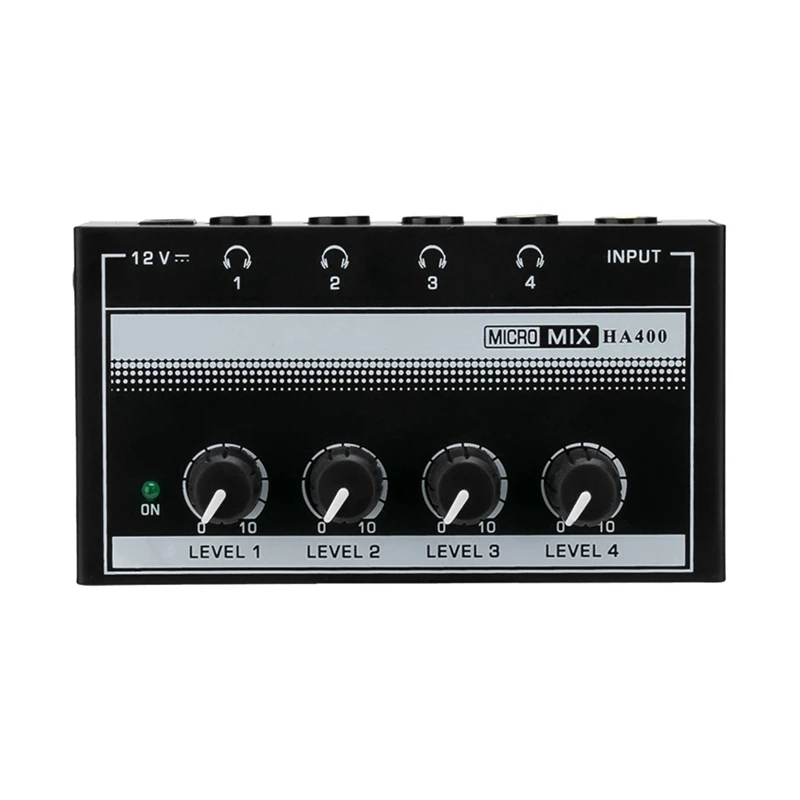HA400 Audio Stereo Amp Amplifier Ultra-Compact 4 Channel For Music Mixer Recording US Plug Adapter