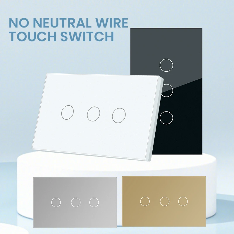 Сенсорный выключатель с логотипом настенный света 1/2/3 канала 1 направления США