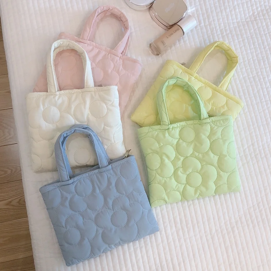 Korean Quilting Makeup Bag Cute Small Women's Comestics Organizer  Beauty Case Travel Toiletry Bags Mini Female Tote Handbags