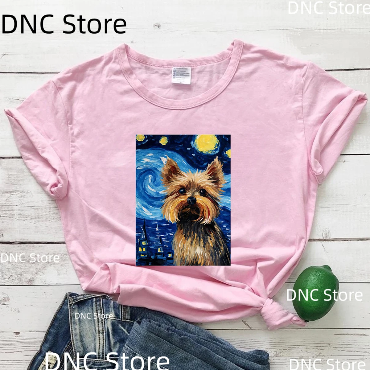 Женская футболка с принтом немецкой овчарки Ван Гога