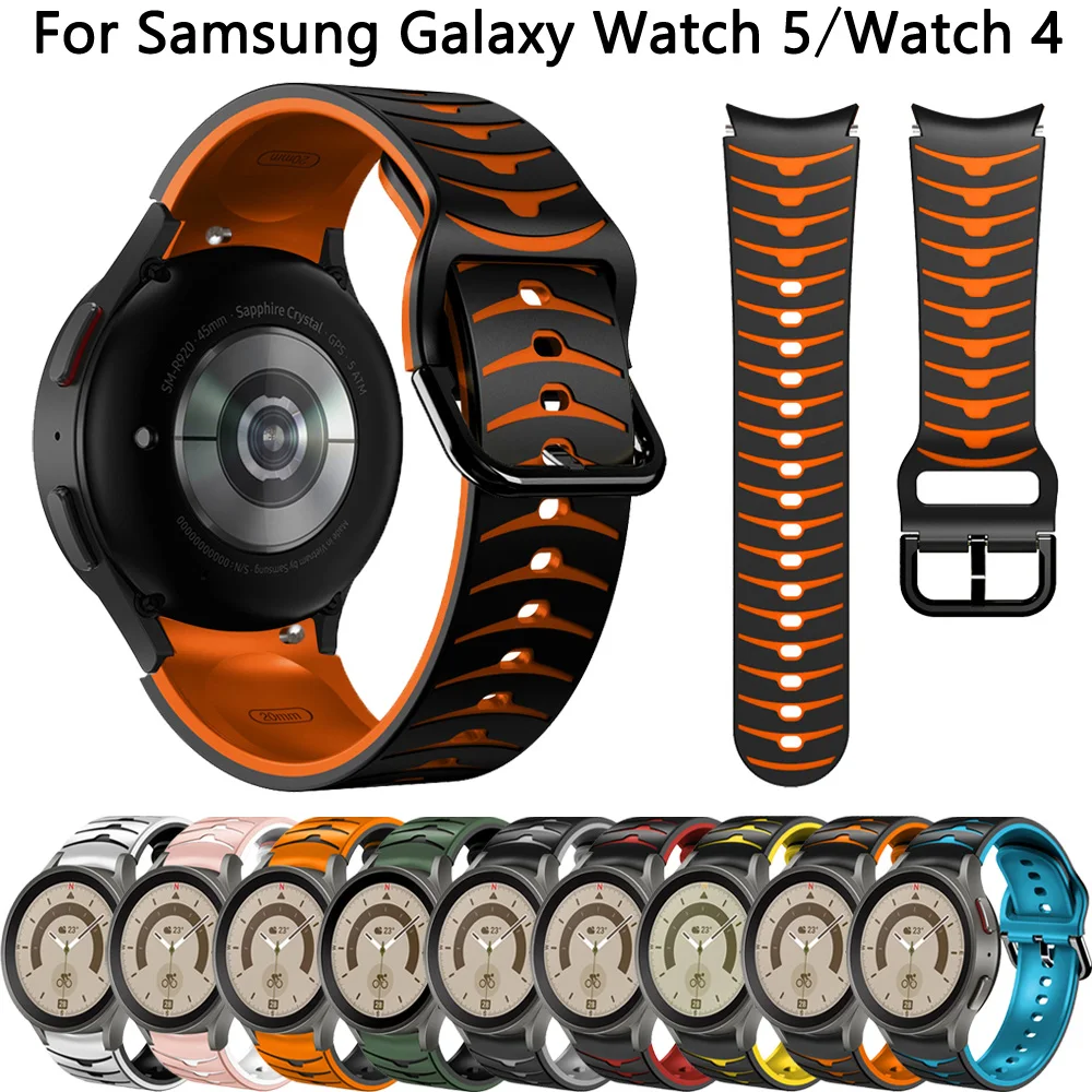 

Ремешок силиконовый для смарт-часов, браслет для Samsung Galaxy Watch 5 Pro, 45 мм 40 мм 44 мм, 46 мм 42 мм, 20 мм