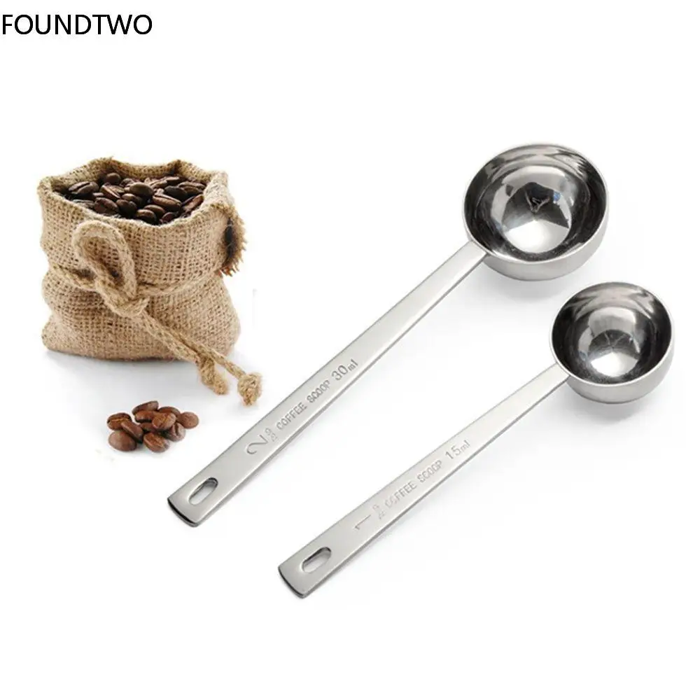 

15ML/30ML Multifunctionx Coffee Scoop Measuring Scoop Cup Ground Stainless Steel Coffee Tablespoon Measuring Spoon