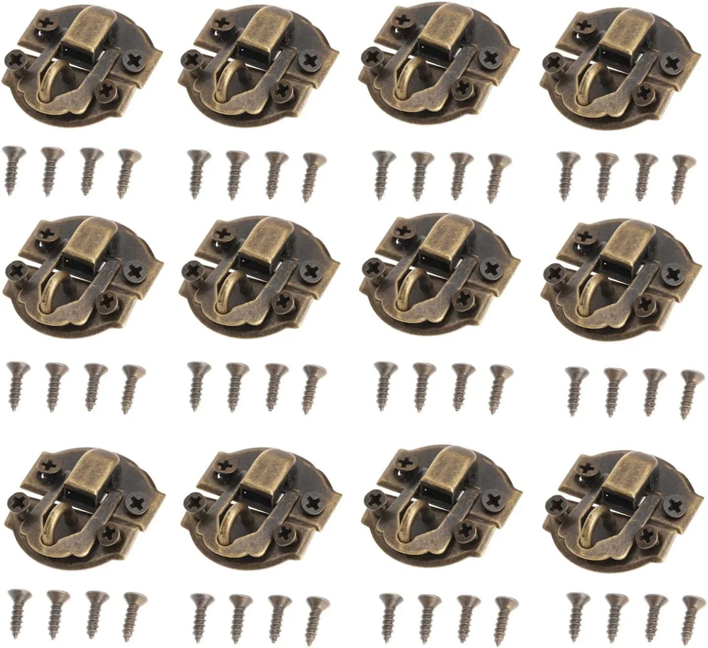 

12 шт. античная латунь декоративный замок на застежке мебель ювелирные изделия подарок фотокостюм чехол Чехол защелка на защелке крючок с винтом 27x29 мм