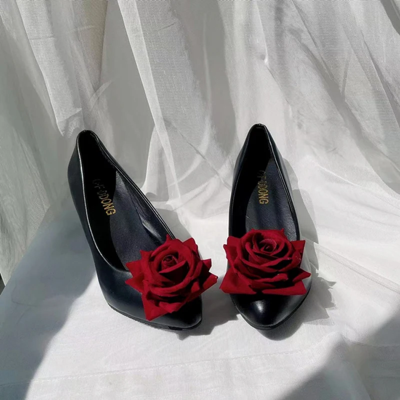 Игра Личность V-психолог вечная ночь косплей обувь черная роза цветок каблуки для