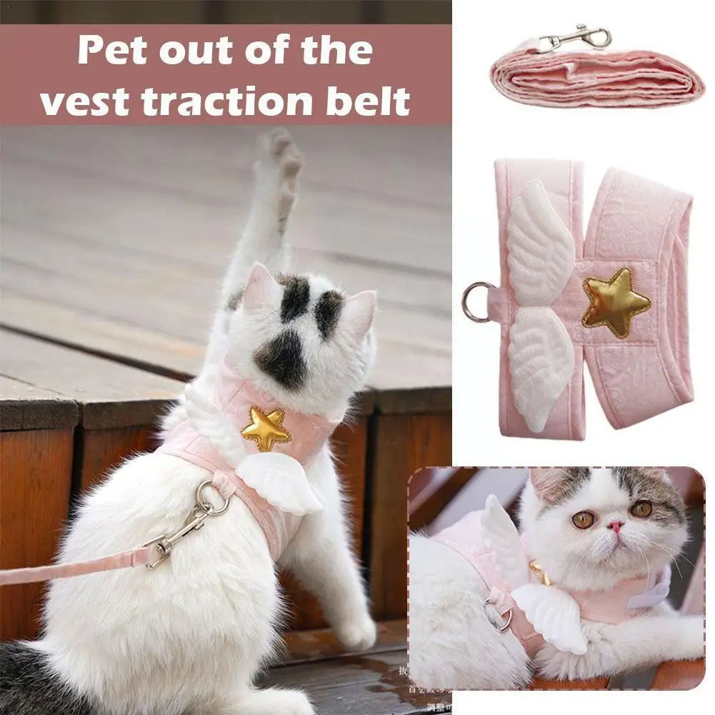 

Dog Harness Necklace Leash Collar Pet Items Accessories Kawaii Angel Wing Vest Harness For Dogs S Personalized Suppl Z8g7