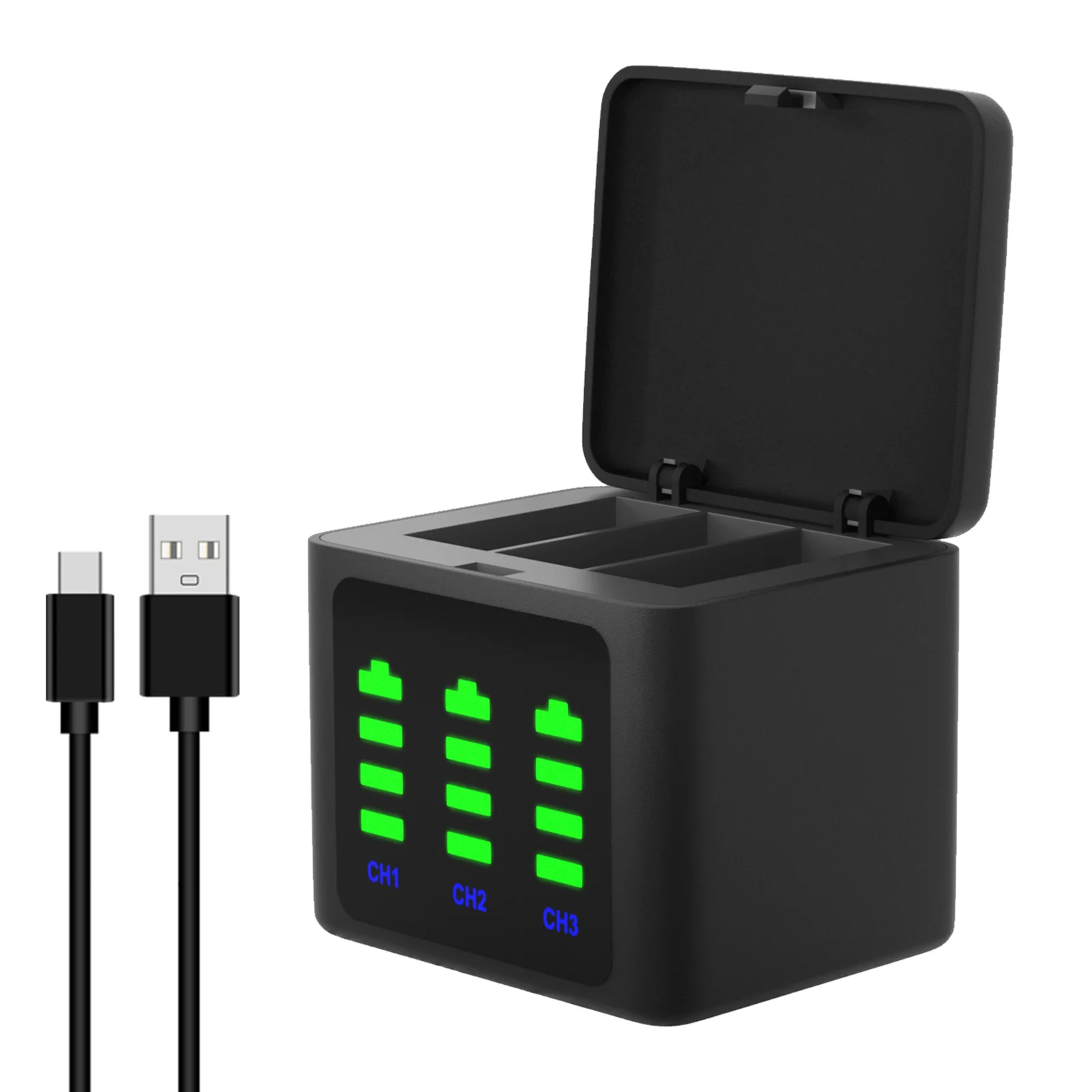 Аккумулятор для GoPro Hero 12 11 10 9 1800 мАч + зарядное устройство Go Pro Hero9 Hero10 Hero11 Hero12