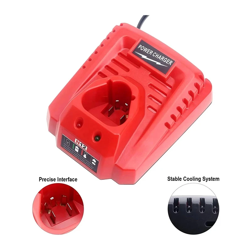 Зарядное устройство для Milwaukee M12 N12 замена аккумулятора 3A быстрой зарядки 48-11-2401 C12B
