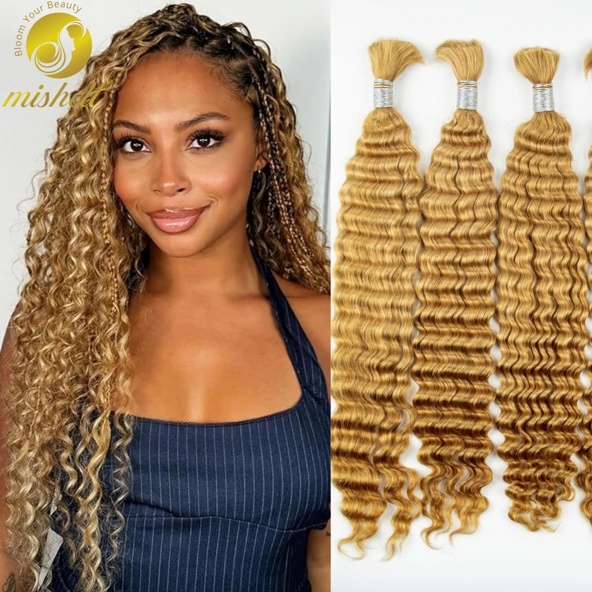 Объемные вьющиеся плетеные волосы для наращивания 100% человеческие объемные