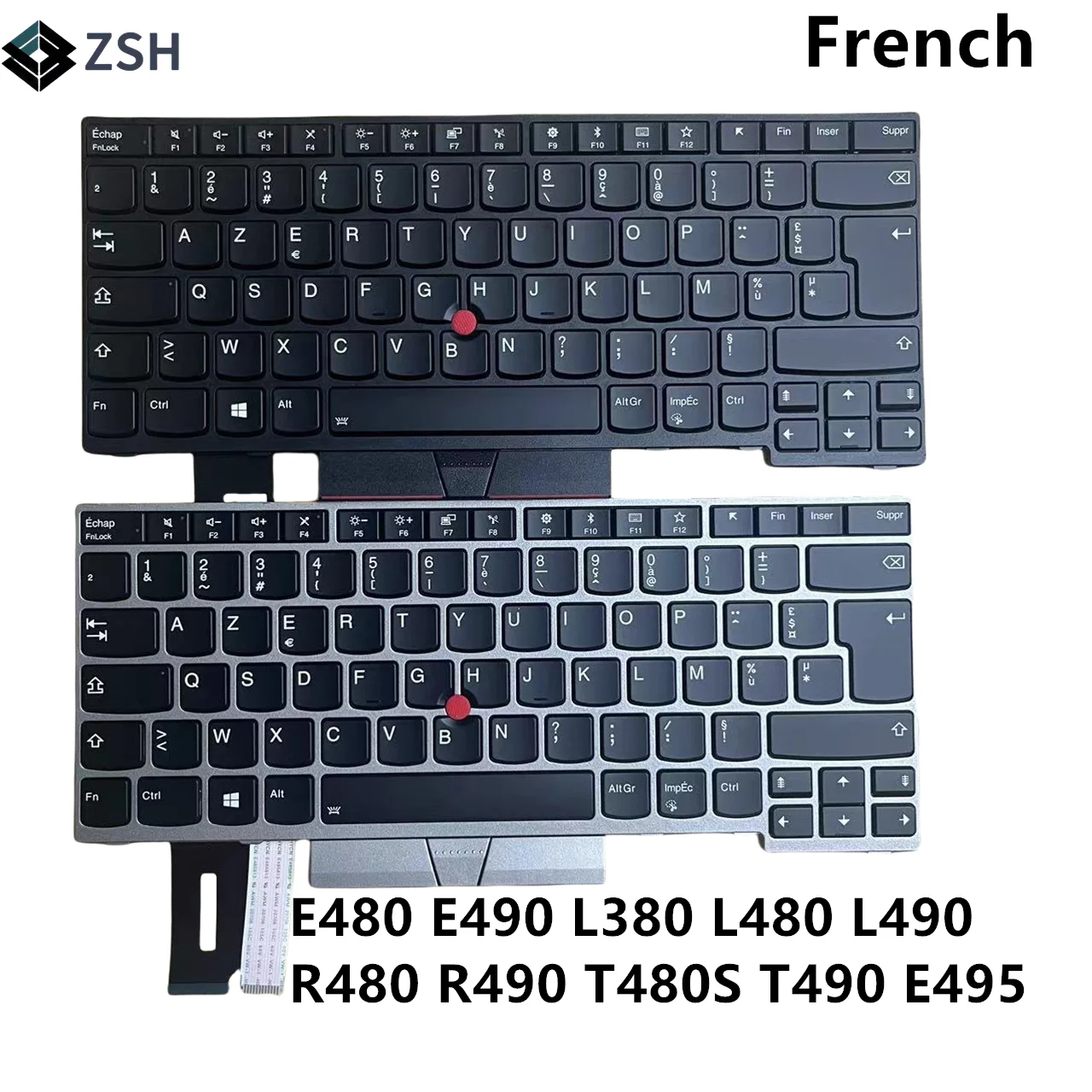 Французская клавиатура с подсветкой для ноутбука Lenovo Thinkpad E480 E485 L480 L380 T490 E490 E495 L490