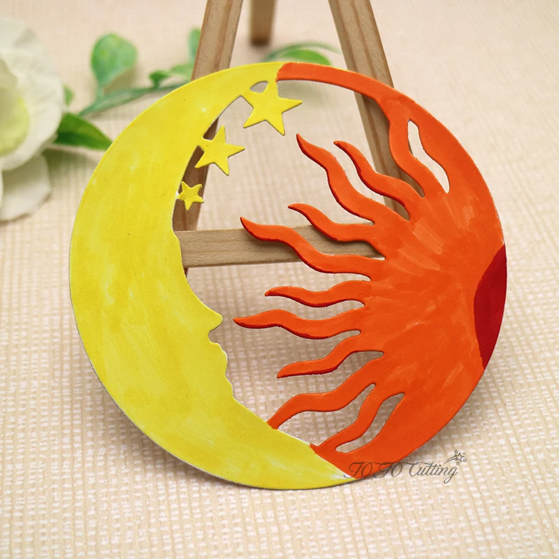 

Металлические Вырубные штампы в виде Солнца и Луны для скрапбукинга, рукоделия, вырезанное тиснение, лезвие, перфоратор, трафареты, Обучающ...
