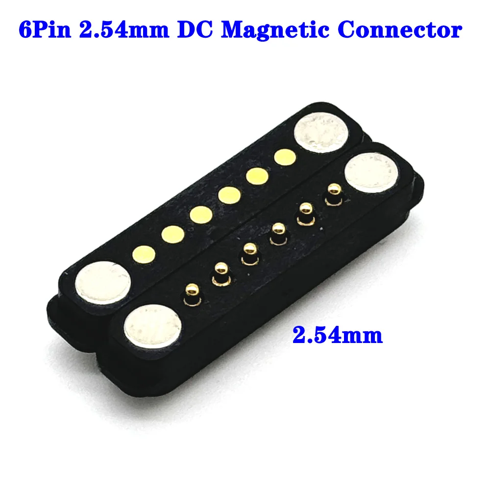 100 пар 6-контактный разъем 2 54 мм постоянного тока магнитный Pogo Pin Pogopin мужской и