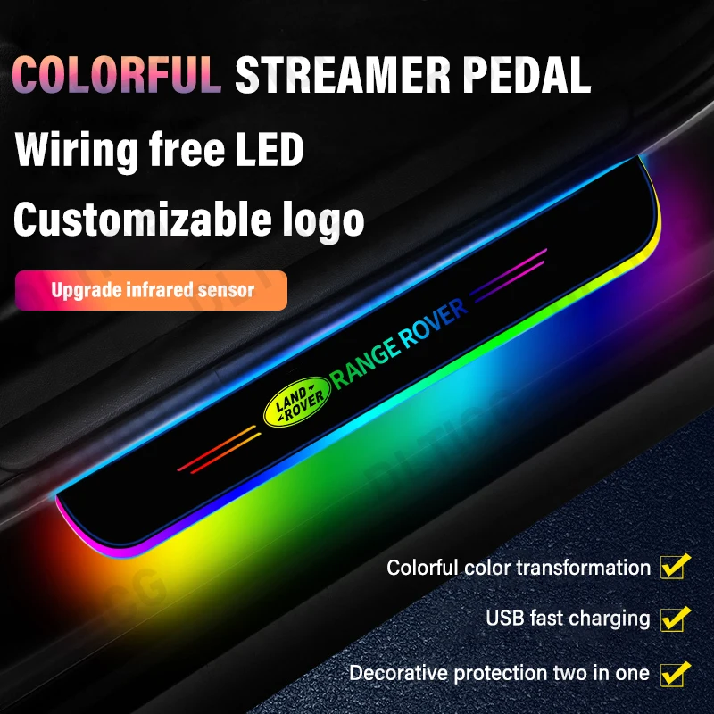 

4 шт. для Land Rover Range Rover Discovery 4 Freelander 2 Evoque Декор автомобильный беспроводной светодиод приветственная педаль освещение для помещений