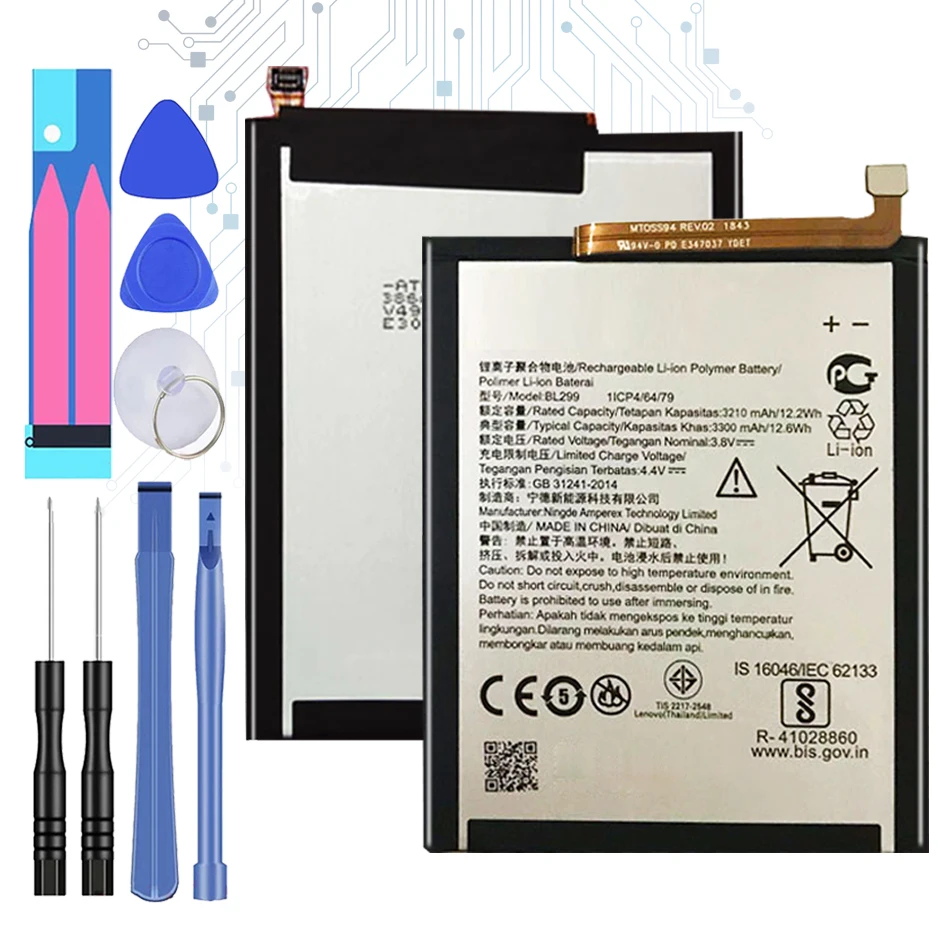 

Сменный аккумулятор BL299 3300 мАч для Lenovo Z5s Z5 s L78071 6,3 дюйма