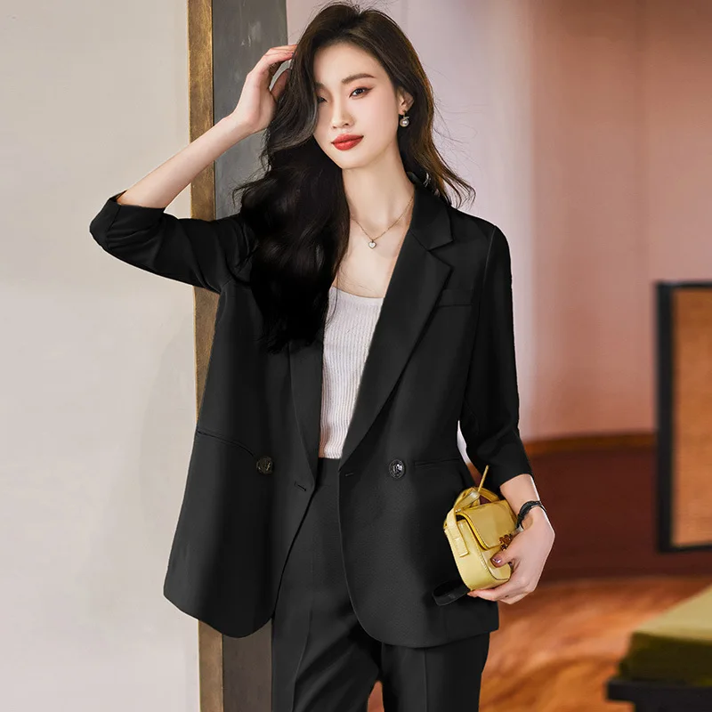 Women's 3/4 Sleeve Blazer 2023 Summer Spring Oversized Blazers for Female Casual Open Front Elegant Business Work Office Jackets