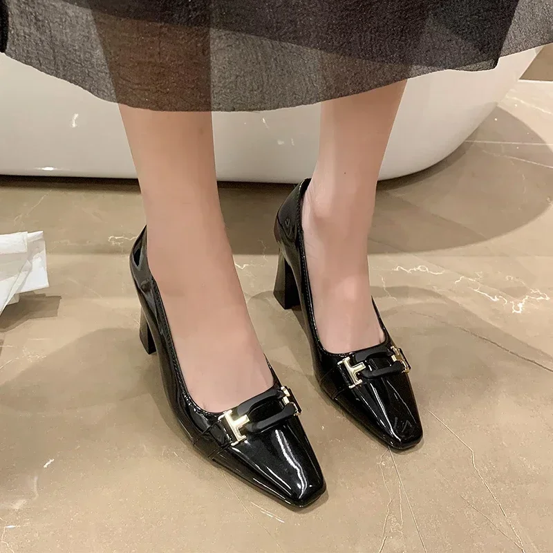 Элегантный твидовый стиль французский высокий каблук Новое поступление сезон