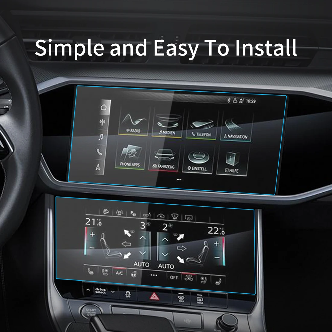 

Защитное стекло из закаленного стекла для Audi A6 или A7 2019-2024, автомобильная GPS-навигация и приборная панель, защитная пленка для ЖК-экрана