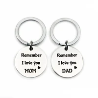 remember i love you mom dad mothers day fathers day stainless steel keyring keychain women jewelry pendant gifts fashion