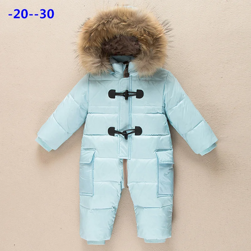 Russian Newborn Outwear Jumpsuit Winter Baby Clothes Snowsuit 90% Duck Down Jacket for Girl Coat Parka Infant Boy Snow Suit Wear