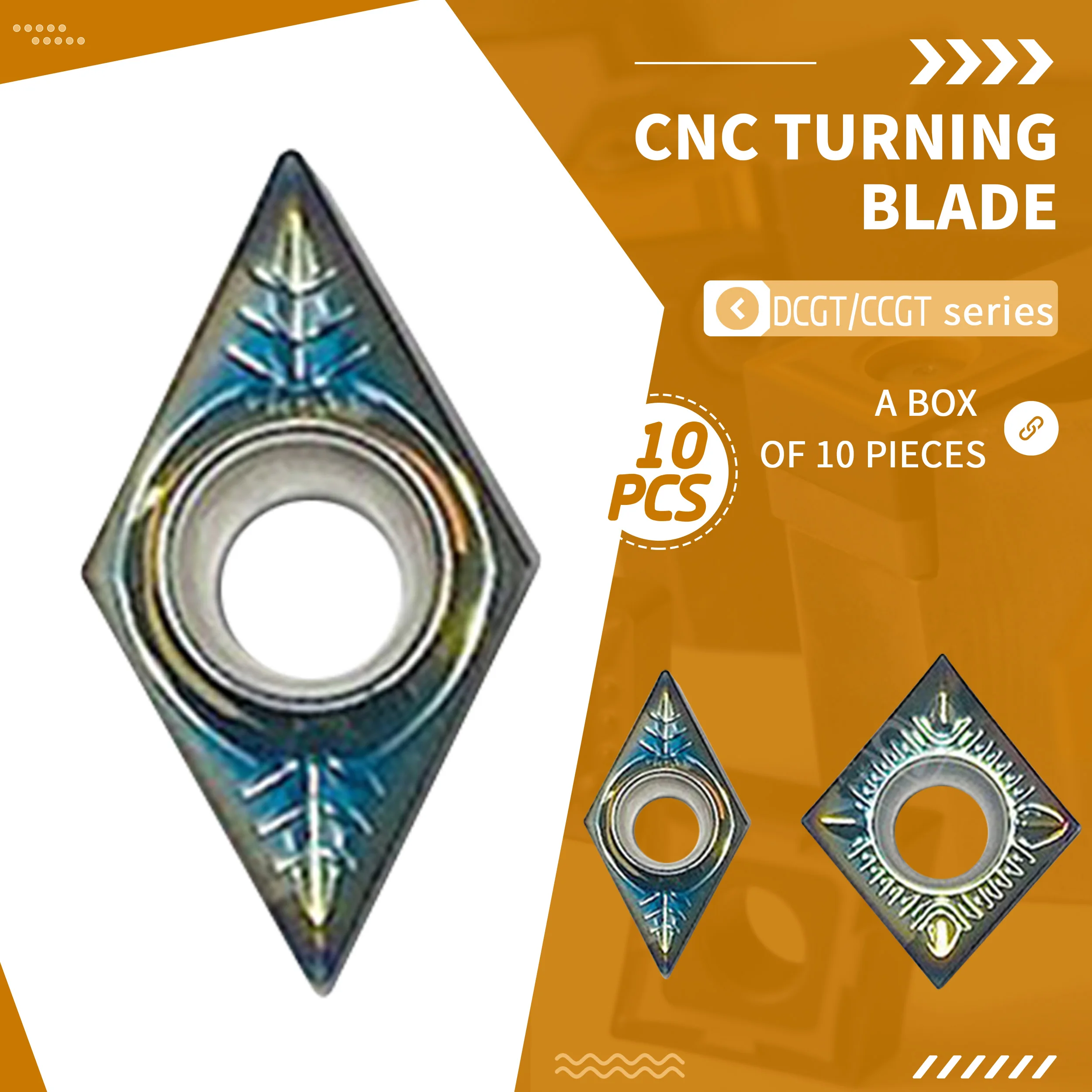 

CCGT060202/04 CCGT09T302/304 120402/04-AK Colorful Coating Aluminum Blade DCGT070202/04 11T302/304-AK High Wear-resistant Tools