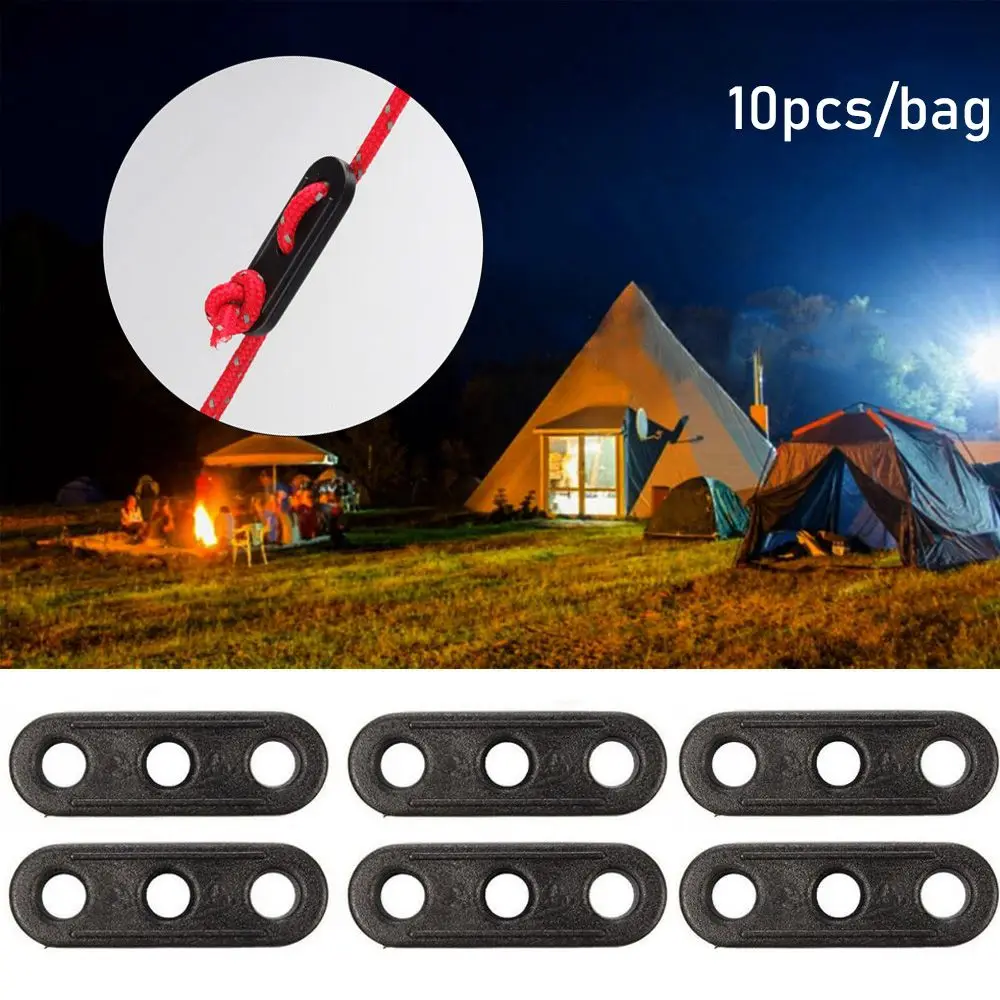 

10pcs Plastic Anti-slip Camping Tent Accessory 3 Holes Tightening Hook Rope Fastener Wind Ropes Buckle Tensioner Lock