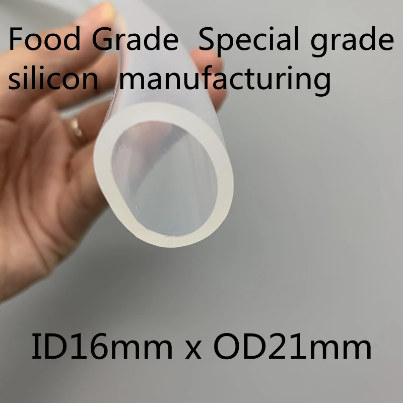

1M 16x21 Silicone Tubing ID16mmOD21mm Food Grade Flexible Various Specification Temperature Resistance Nontoxic Transparent Tube
