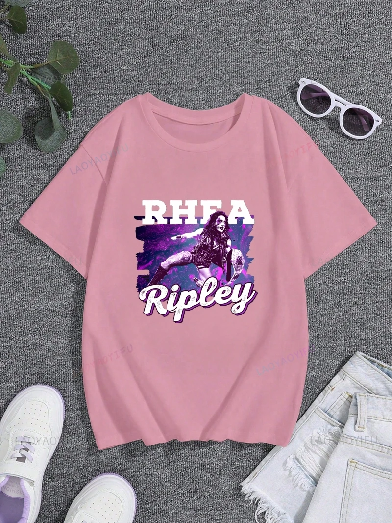 Футболка с принтом Rhea Ripley Wrestler топ Neutral Trend Harajuku нейтральная рубашка короткими