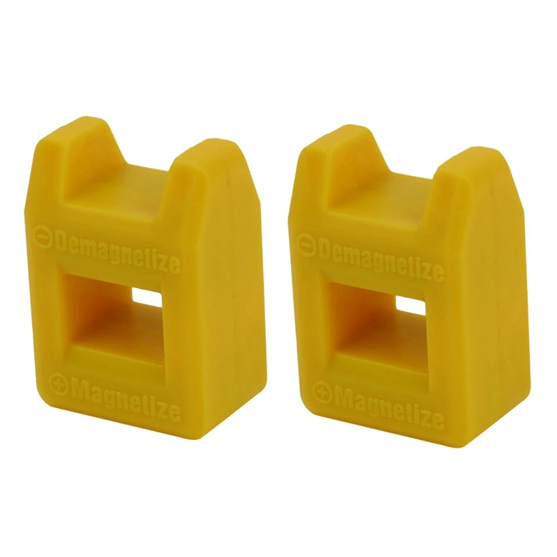 

2X Screwdriver Magnetizer Degaussing Demagnetizer Magnetic Practical Pick Up Tool Color:Yellow