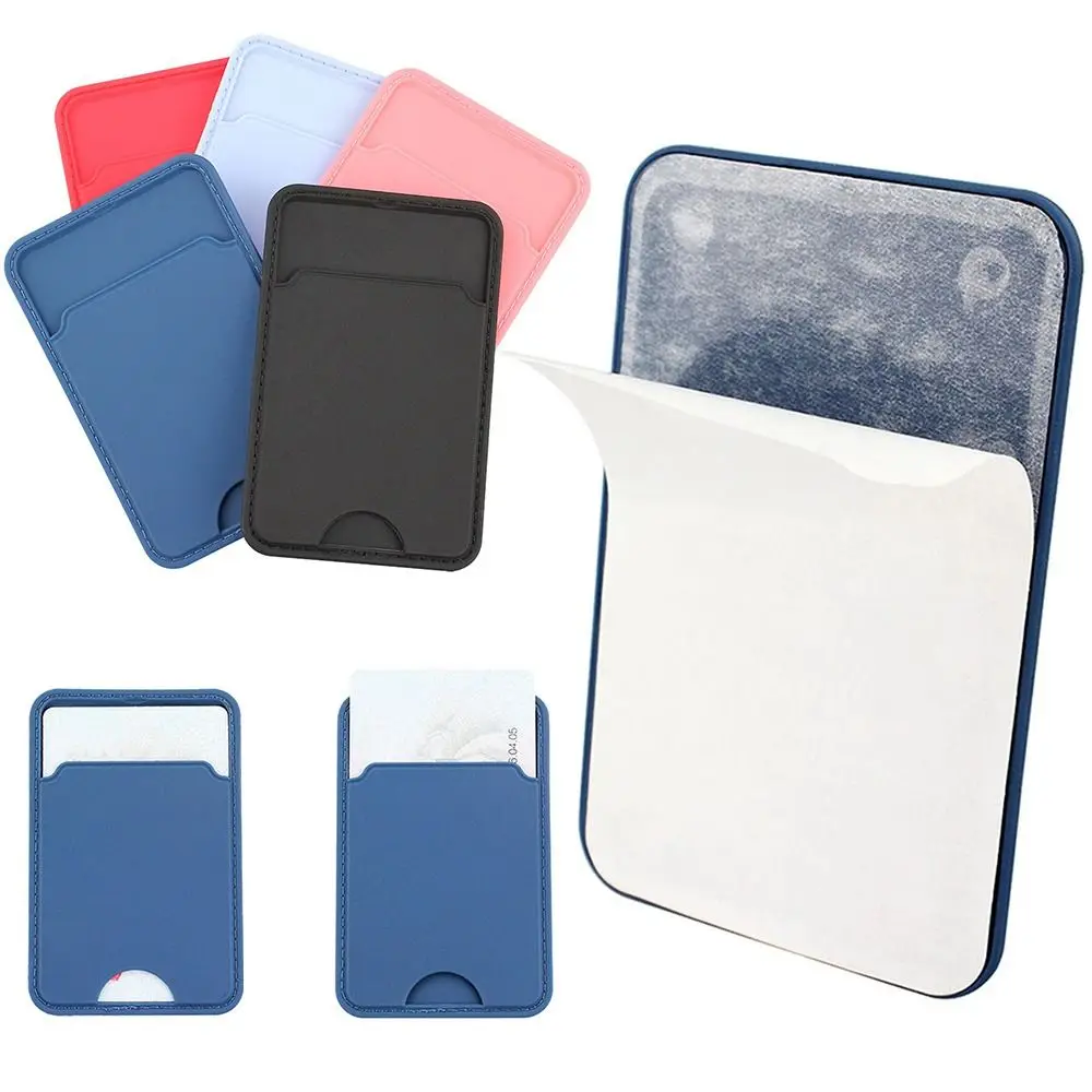 

ID Bank Card Silicone Wallet Case Mobile Phone Back Slot Phone Back Paste Sticker Card Holder Business Credit Pocket