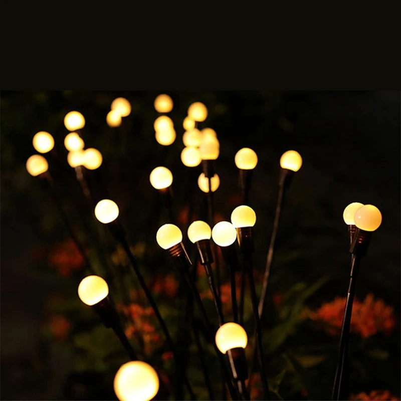 

2PCS 12 LED Solar Lights Outdoor Waterproof Lights New Upgraded Firefly Pathway Lights Sway By Wind For Outside Yard