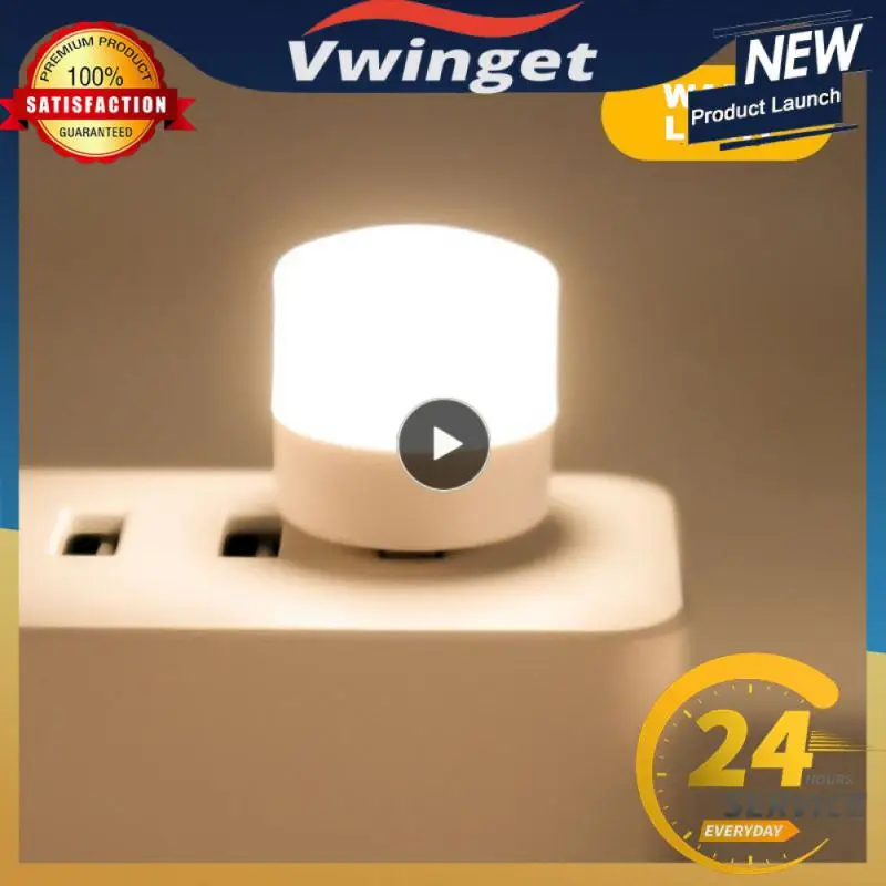 

Usb Desk Lamp Bulb Mini Led Book Lights Small Round Reading Rechargeable Night Light Desk Power Bank Charging