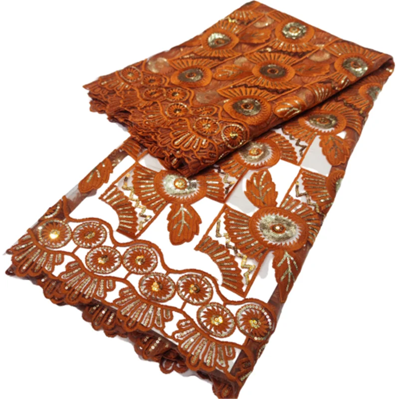 Новейшая кружевная ткань с блестками дешевая африканская Тюлевая зеленая для