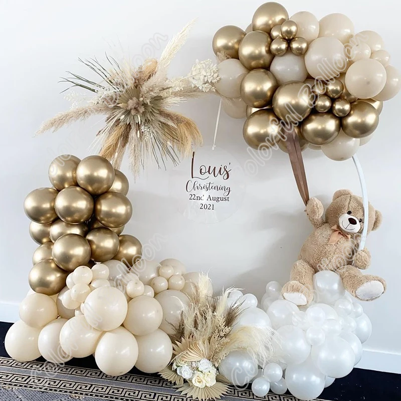 

Набор с белыми золотыми воздушными шарами, набор для украшения дня рождения, свадьбы, дня рождения