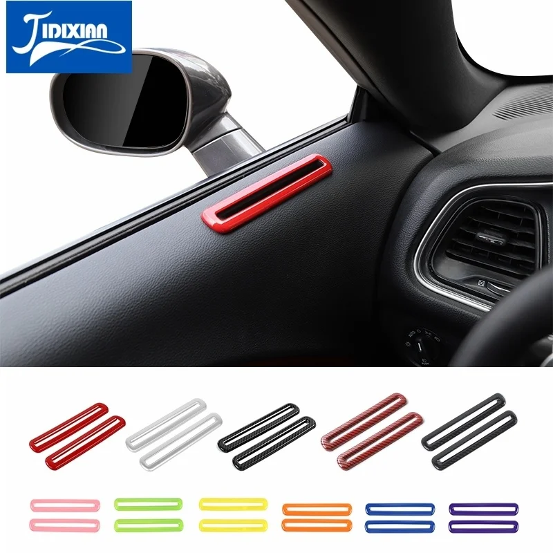 

JIDIXIAN Car Door Air Outlet Vent Decoration Cover Stickers for Dodge Challenger 2015 2016 2017 2018-2020 Interior Accessories