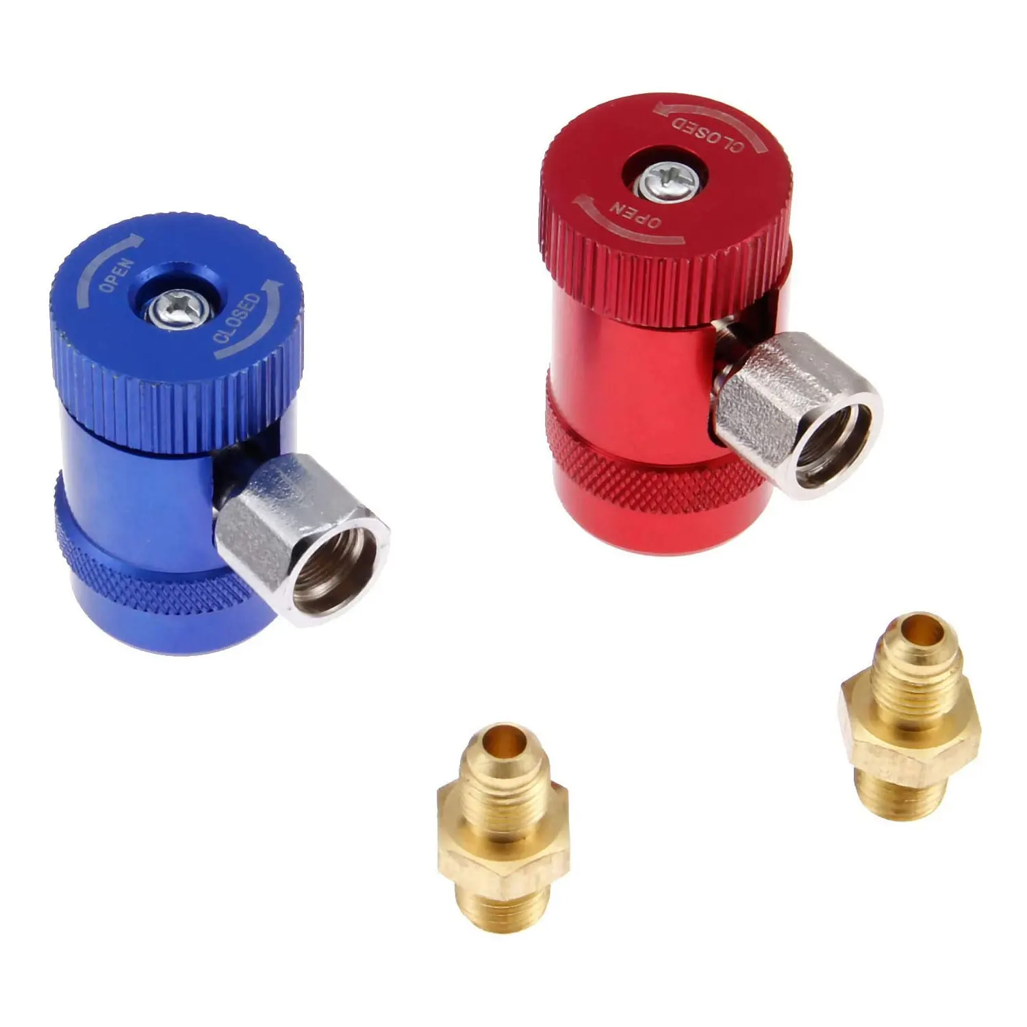 

Connector Refrigerants For Freon Brass Replacement Quick Manifold Adapters Set Car Gauge Couplers