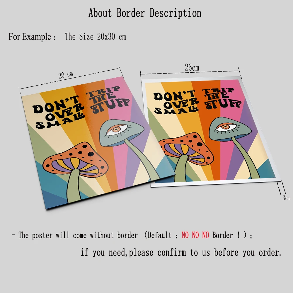 Красочная Ретро-художественная печать Грибов не Путешествуйте по маленьким