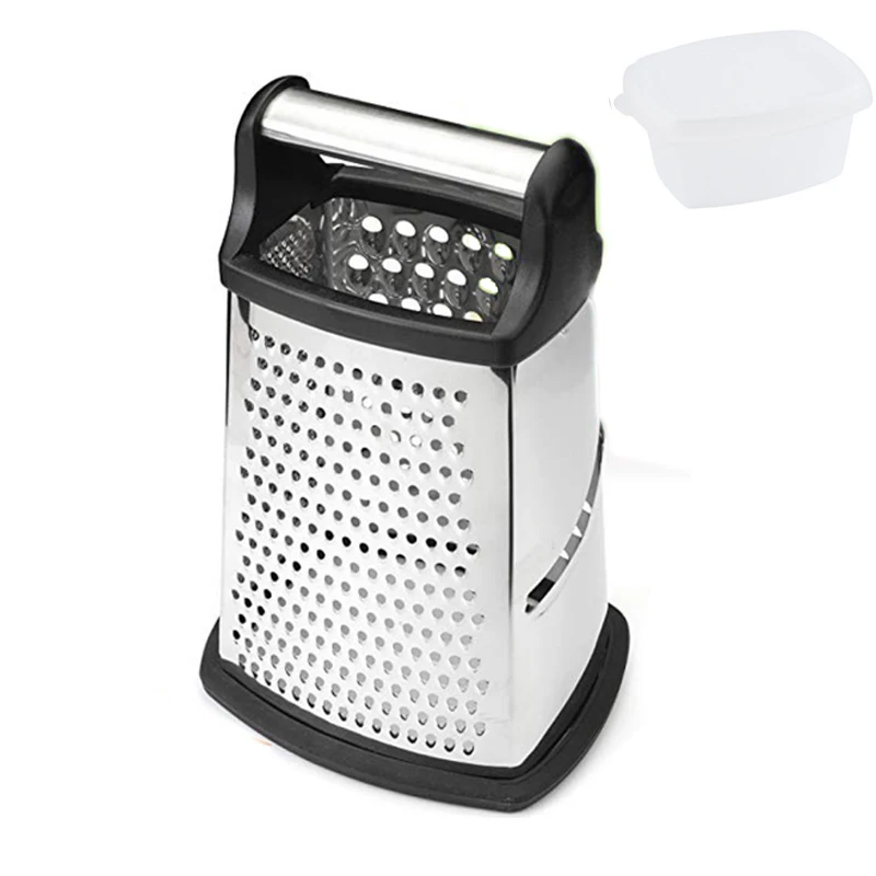 

Multifunction Cheese Grater Professional Box Stainless Steel with 4 Sides for Parmesan Cheese Ginger Cheeses Slicer Shredder