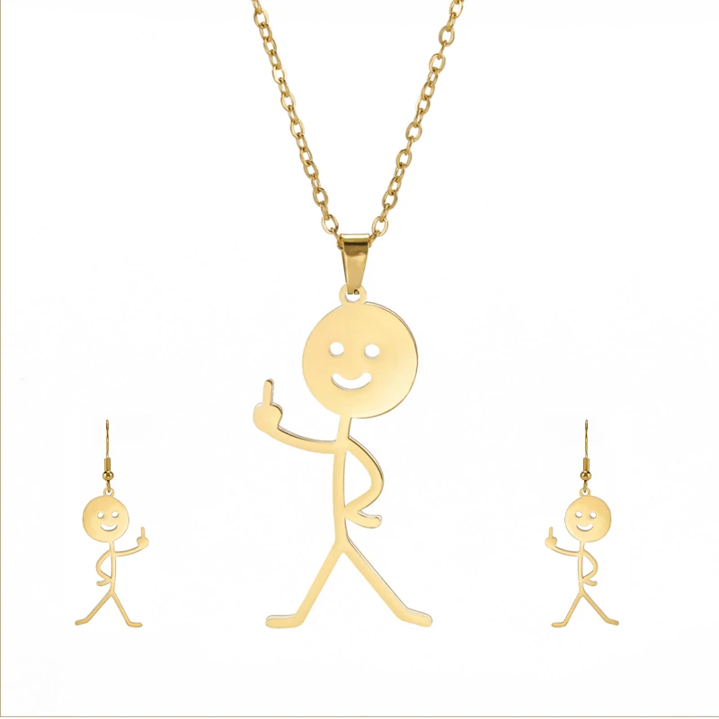 

Нержавеющая сталь подвески, серьги, кулоны, кулоны, ожерелья, дамы, ювелирные украшения, подарки, смайлики, пряжка для ключей с вертикальным средним пальцем.