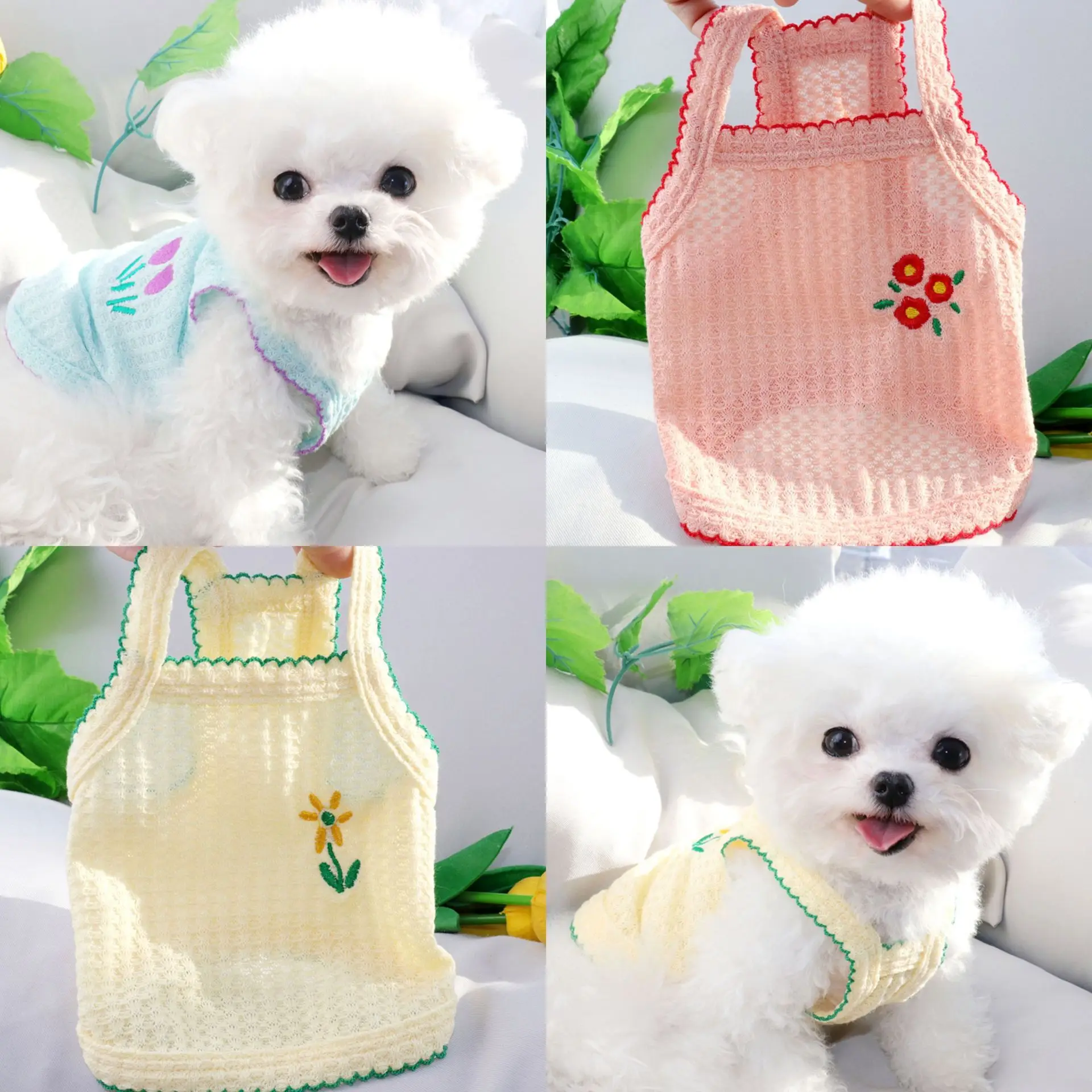 

New Puppy Kitty Sling Clothes Spring Summer Dress Thin Dog Vest Two-legged Breathable Pullover Soft Pet Teddy Yorkshire Clothes