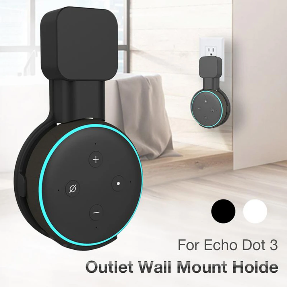 

Outlet Wall Mount Holder for Amazon Echo Dot 3rd Tidy Convenient Power Cord Management Bracket Space Saving Speaker Stand Holder